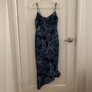 Vintage Fairweather Navy Floral and Paisley Midi Dress